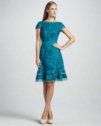Tadashi Shoji Capsleeve Cocktail Dress with Full Skirt - Lyst