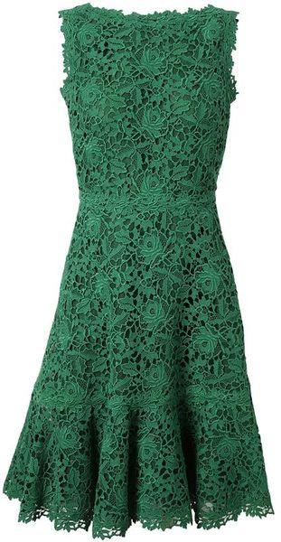 Valentino Macrame Lace and Silk Dress - Lyst