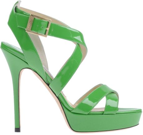 Jimmy Choo Platform Sandals in Green | Lyst