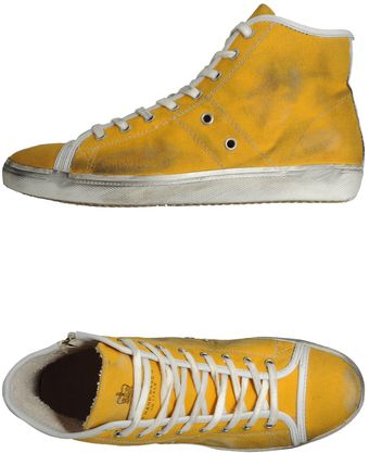 Leather Crown Hightop Trainers - Lyst