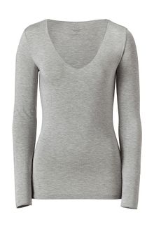 Majestic Light Grey Heather V-neck T-shirt - Lyst