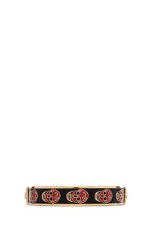 Alexander McQueen Small Enamel Skull Cuff  - Lyst