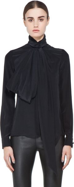 Givenchy Bow Blouse in Black - Lyst