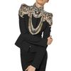 Alexander Mcqueen Jewelled Leaf Viscose Crepe Jacket in Black - Lyst