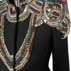 Alexander Mcqueen Jewelled Leaf Viscose Crepe Jacket in Black - Lyst