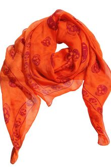 Alexander McQueen Skull Printed Silk Chiffon Scarf - Lyst