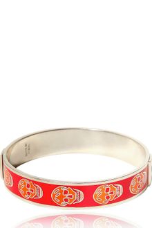 Alexander McQueen Enamel and Brass Skull Bracelet - Lyst
