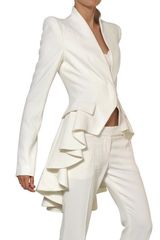 Alexander McQueen Ruffled Leaf Viscose Crepe Coat