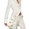 Alexander Mcqueen Ruffled Leaf Viscose Crepe Coat in White - Lyst