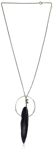 Ann Demeulemeester Pigeon Feather Silver Necklace - Lyst