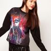 Asos Collection Asos Quilted Top with Digital Lady Print in Multicolor (black) - Lyst