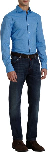 Barneys New York Flannel Melangé Shirt - Lyst