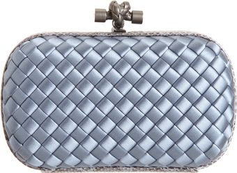 Bottega Veneta Knot Intrecciato Satinsnakeskin Clutch - Lyst