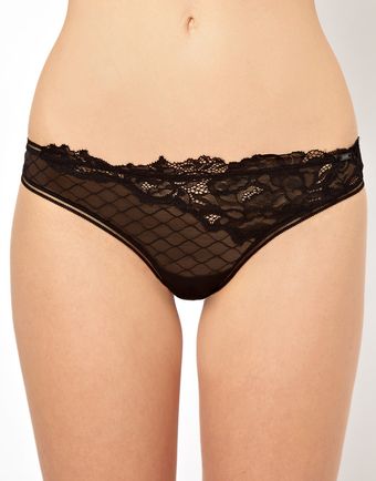 Calvin Klein Black Lace Thong - Lyst