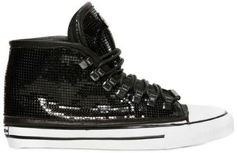 Dioniso Shiny Studded Leather High Top Sneakers - Lyst