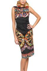Dolce & Gabbana Printed Stretch Cotton Poplin Dress