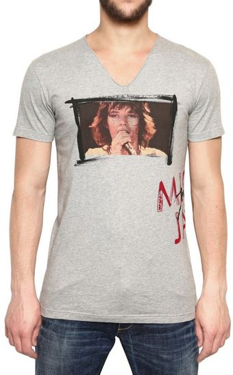 Dolce & Gabbana Mick Jagger Print Cotton Jersey T-shirt - Lyst