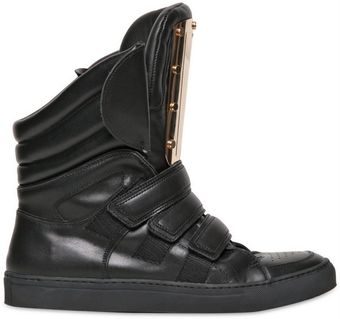 DSquared2 Mirrored Leather Metal Insert Sneakers - Lyst