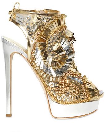 DSquared2 150mm Laminated Leather Beaded Sandals - Lyst