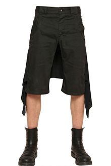 Gareth Pugh Silk Chiffon Stretch Denim Shorts - Lyst