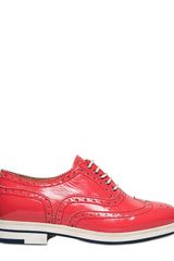 Giorgio Armani 30mm Patent Leather Derby Laceup Shoes