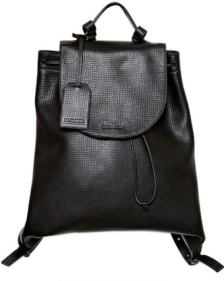 Jil Sander Printed Soft Leather Backpack in Black for Men | Lyst