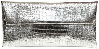 Jil Sander Printed Metallic Leather Envelop Clutch - Lyst