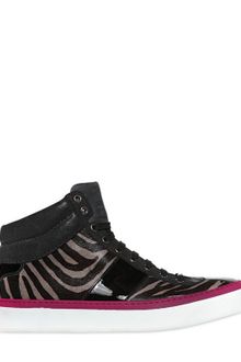 Jimmy Choo Zebra Print Pony Skin High Top Sneakers - Lyst