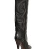 Lanvin 130mm Embroidered Leather Boots in Black - Lyst