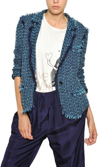Lanvin Cotton Tweed Jacket - Lyst