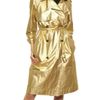 Lanvin Washed Laminated Cotton Canvas Trench in Gold - Lyst