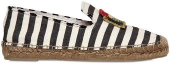 Marc Jacobs 20mm Striped Cotton and Rope Flats - Lyst