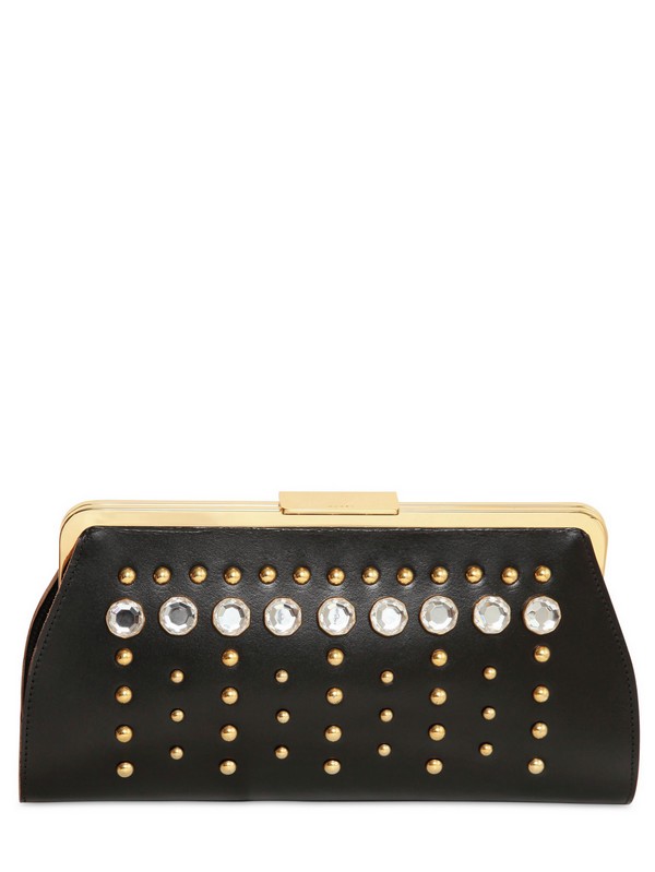 black clutch with silver studs