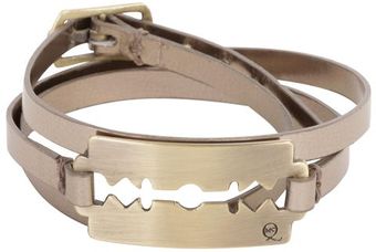 McQ by Alexander McQueen Silver Metallic Razor Triple Wrap Bracelet - Lyst