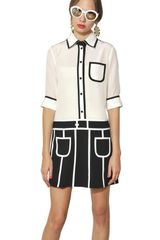 Moschino Crepe De Chine and Techno Crepe Dress