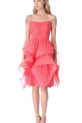 Reem Acra Ruffled Organza Dress