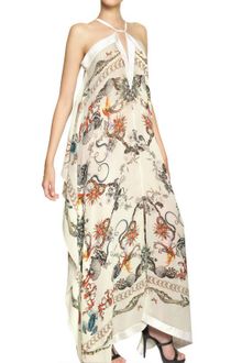 Roberto Cavalli Printed Silk Georgette Long Kaftan Dress - Lyst