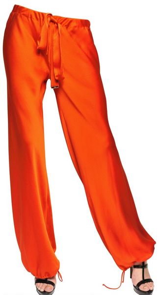 Roberto Cavalli Textured Silk Trousers - Lyst