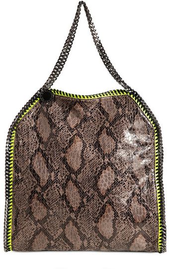 Stella McCartney Large Falabella Faux Python Bag - Lyst