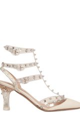 Valentino 75mm Naked Rockstud Pvc and Plexi Pumps