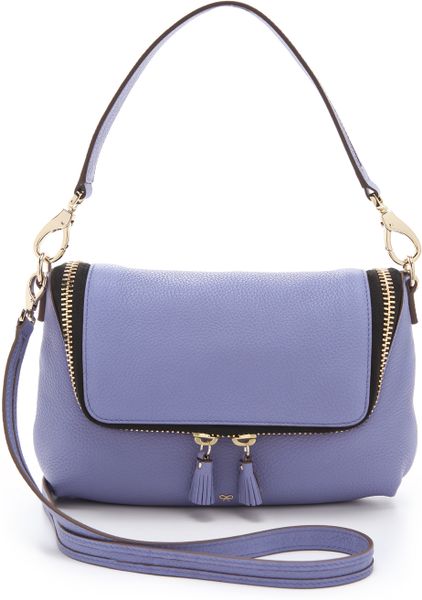 Anya Hindmarch Maxi Zip Cross Body Bag in Blue (bluebell)