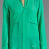 Bcbgmaxazria Button Down Pocket Blouse in Green (emerald) - Lyst