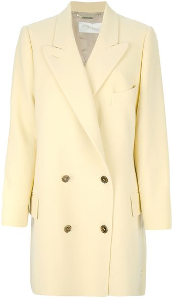 Chloé Boxy Double Breasted Coat - Lyst