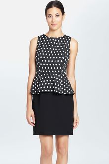 Cynthia Steffe Simone Polka Dot Bodice Peplum Dress - Lyst