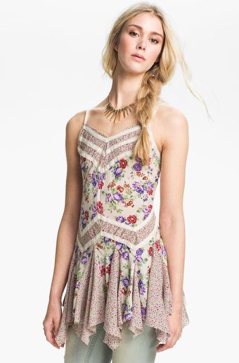 Free People Mixed Print Godet Slip Dress - Lyst