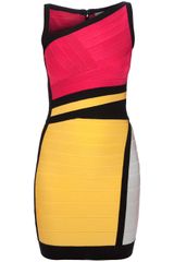 Hervé Léger Nolita Colour Block Dress