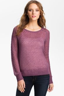 Hinge Metallic Pointelle Mohair Sweater - Lyst