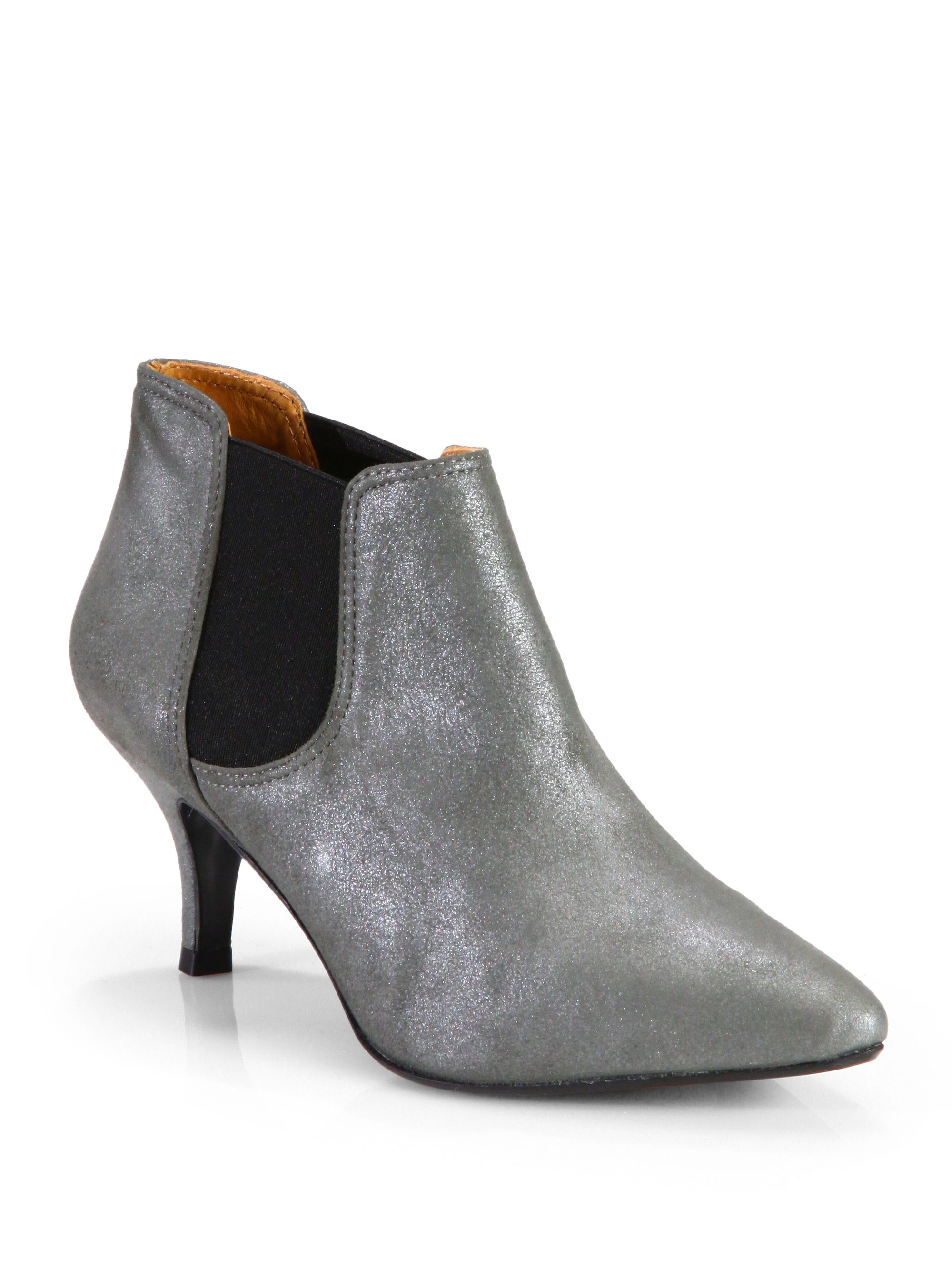 grey suede stiletto ankle boots