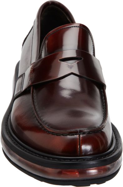 prada penny loafer brown