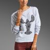 Tibi Lobster Lace Sweatshirt in Gray (heather grey) - Lyst